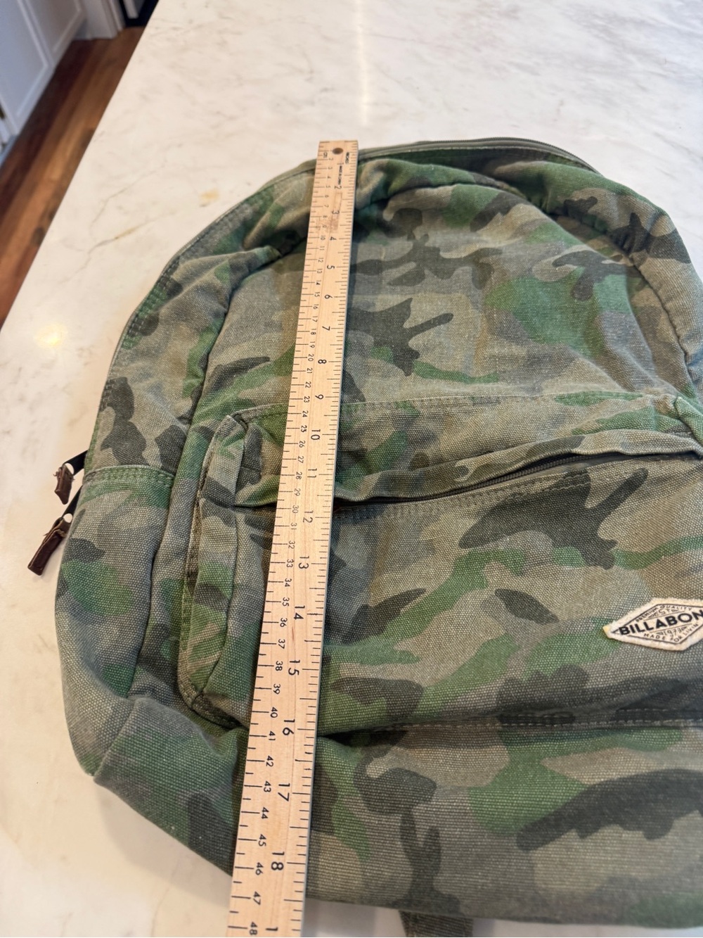 Billabong Camo Canvas Backpack Green Utility School Travel Bag - Picture 6 of 6